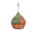 Taylor Street Plant Shop — Store identity custom wood ornament OC2935, photographic gold spiral hook