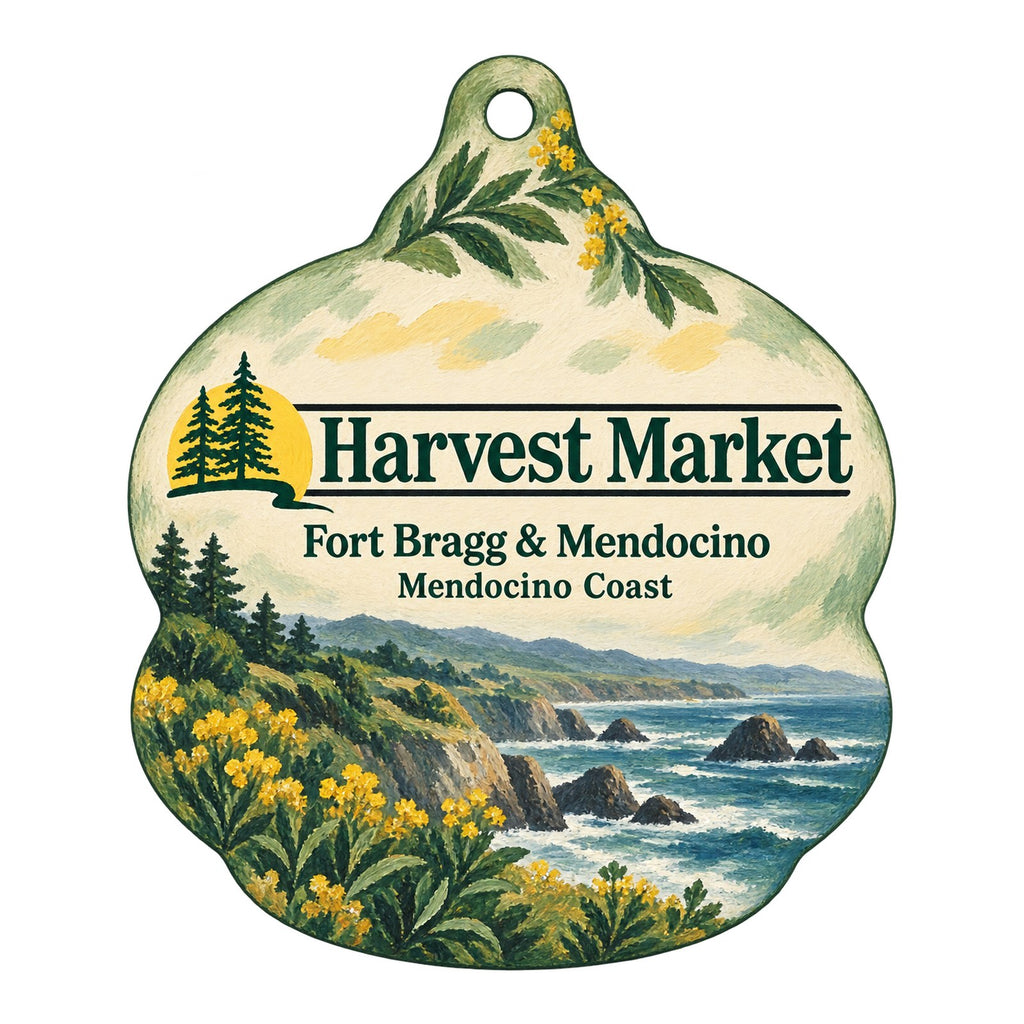 Harvest Market Logo custom wood ornament OC293 on white