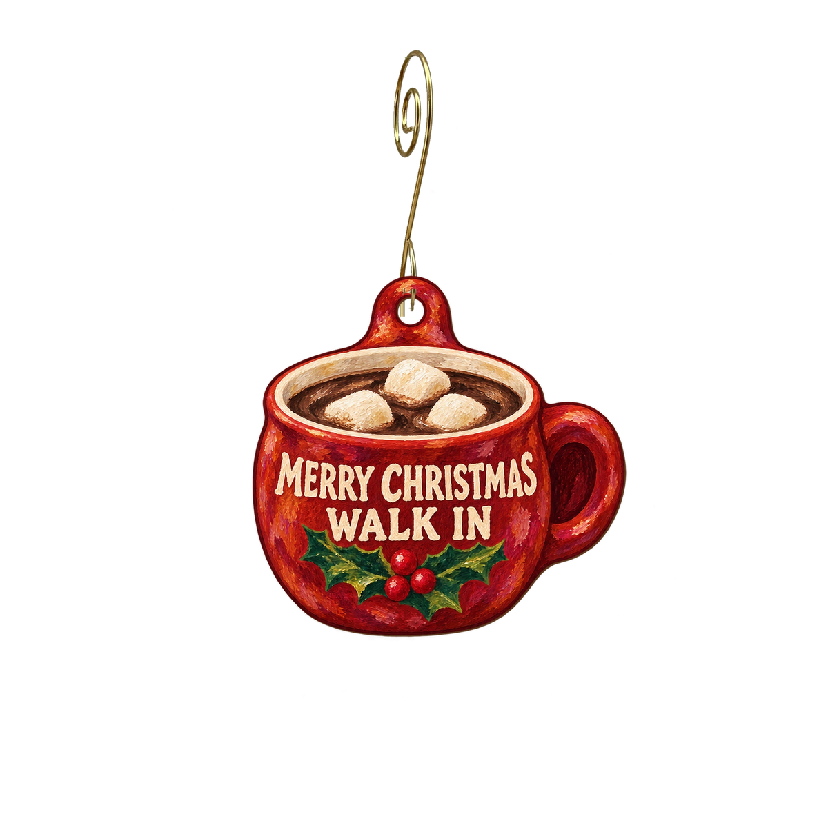 Walk In Liquor — Christmas custom wood ornament OC2942, photographic gold spiral hook