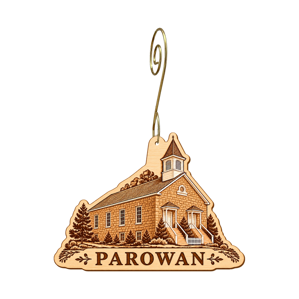 Old Rock Church Architectural Cutout ornament, mountain-free design 1, OC2947