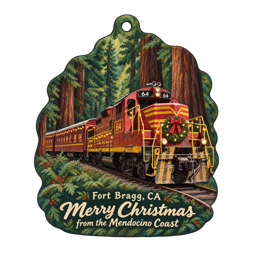 Harvest Market Christmas custom wood ornament OC294 on white