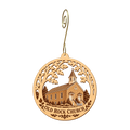 Old Rock Church mountain-free ornament design 4, OC2950, gold hanging hook