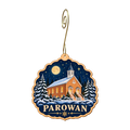 Old Rock Church mountain-free ornament design 5, OC2951, gold hanging hook