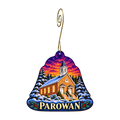 Old Rock Church mountain-free ornament design 7, OC2953, gold hanging hook