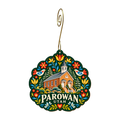 Old Rock Church mountain-free ornament design 10, OC2956, gold hanging hook