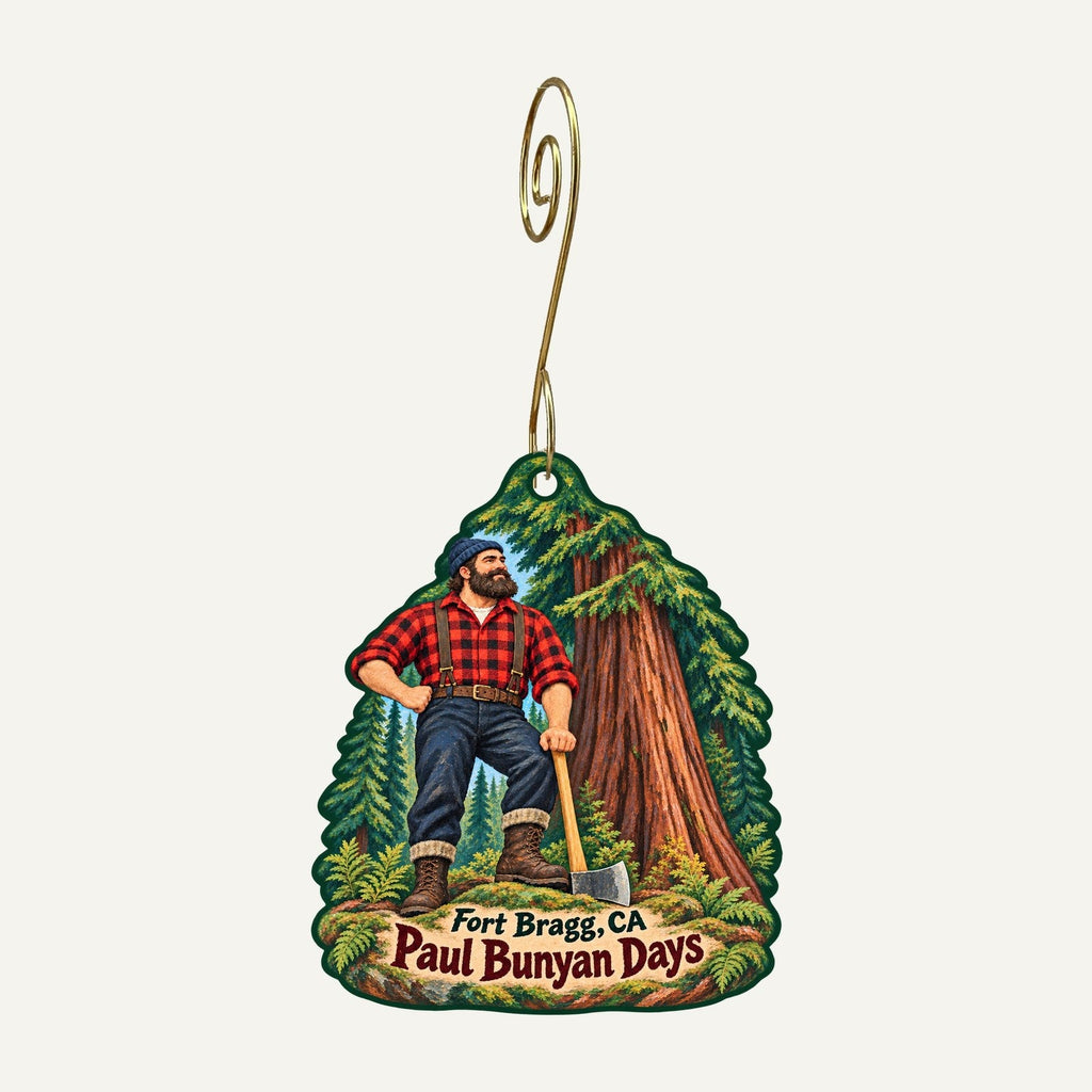 Harvest Market Town Icon custom wood ornament OC295 hanging on hook