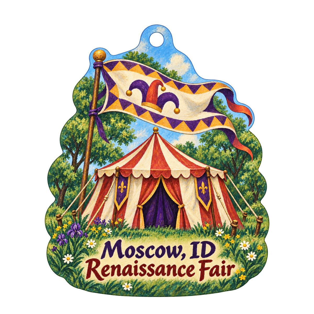 Moscow Food Co-op Town Icon custom wood ornament OC298 on white