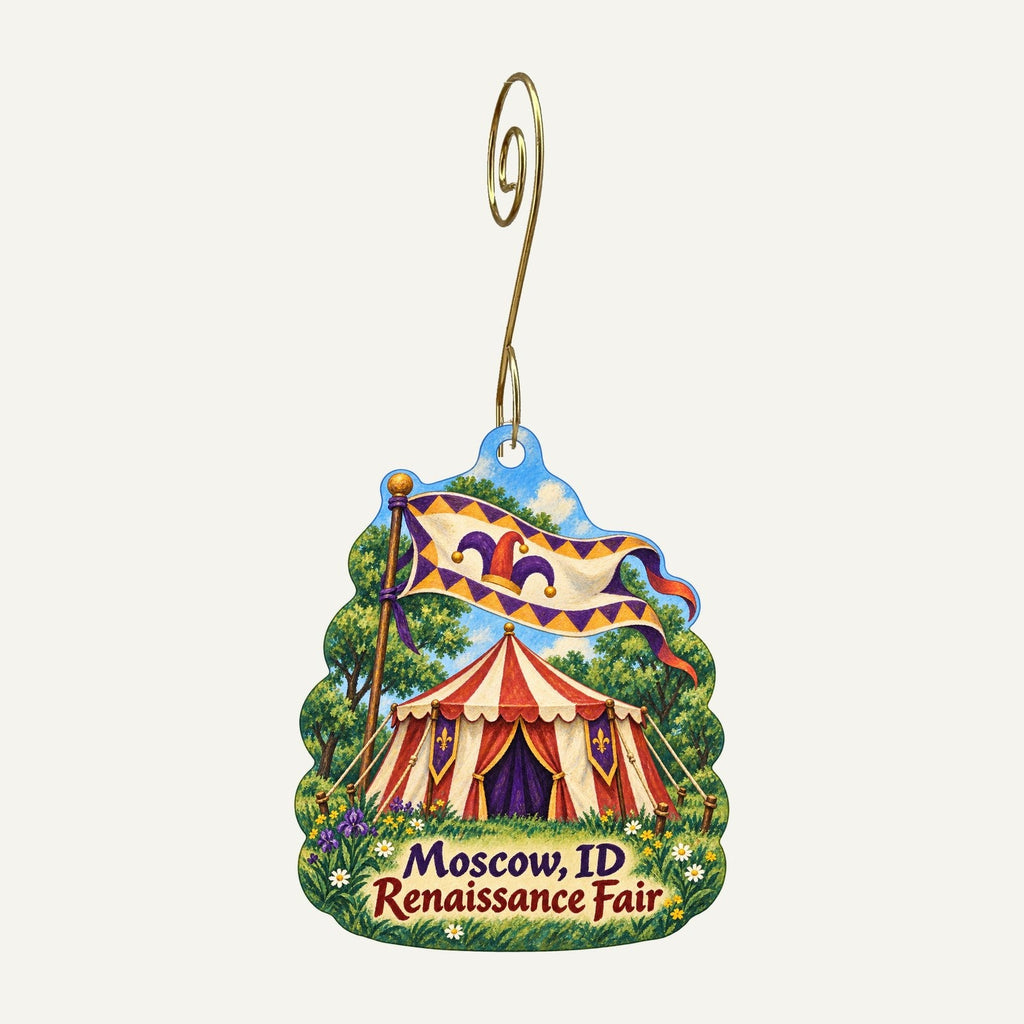 Moscow Food Co-op Town Icon custom wood ornament OC298 hanging on hook