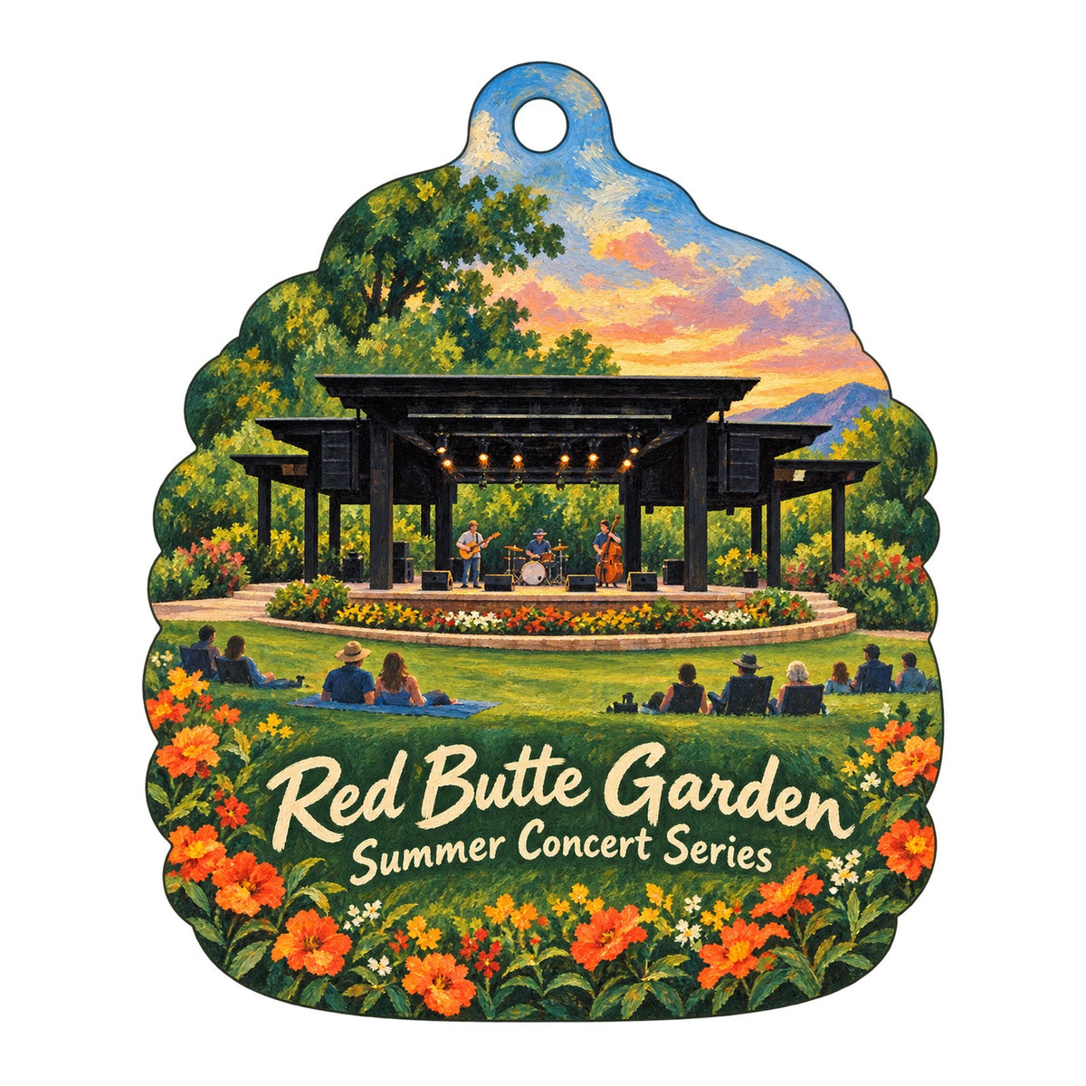 Red Butte Garden and Arboretum - Gift Shop Town Icon custom wood ornament OC307 on white