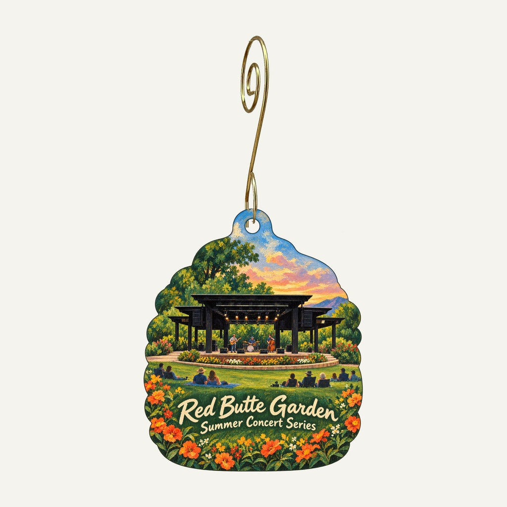 Red Butte Garden and Arboretum - Gift Shop Town Icon custom wood ornament OC307 hanging on hook