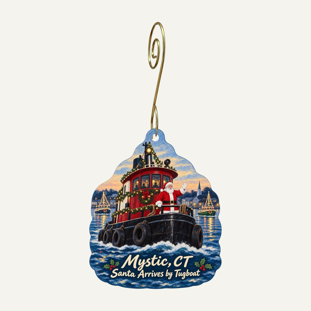 Tidal River Clothing Co. Christmas custom wood ornament OC309 hanging on hook