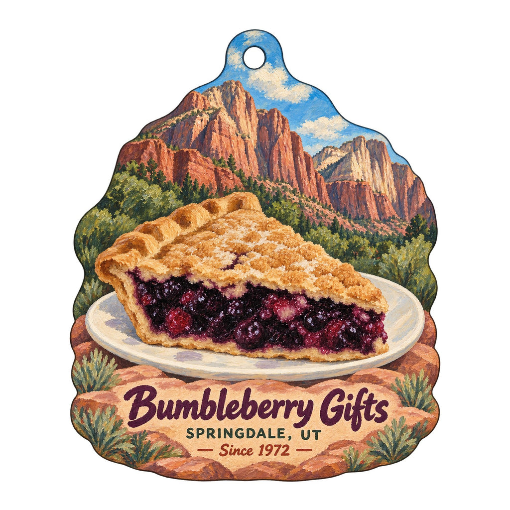 Bumbleberry Gift Shop and Bakery Logo custom wood ornament OC311 on white