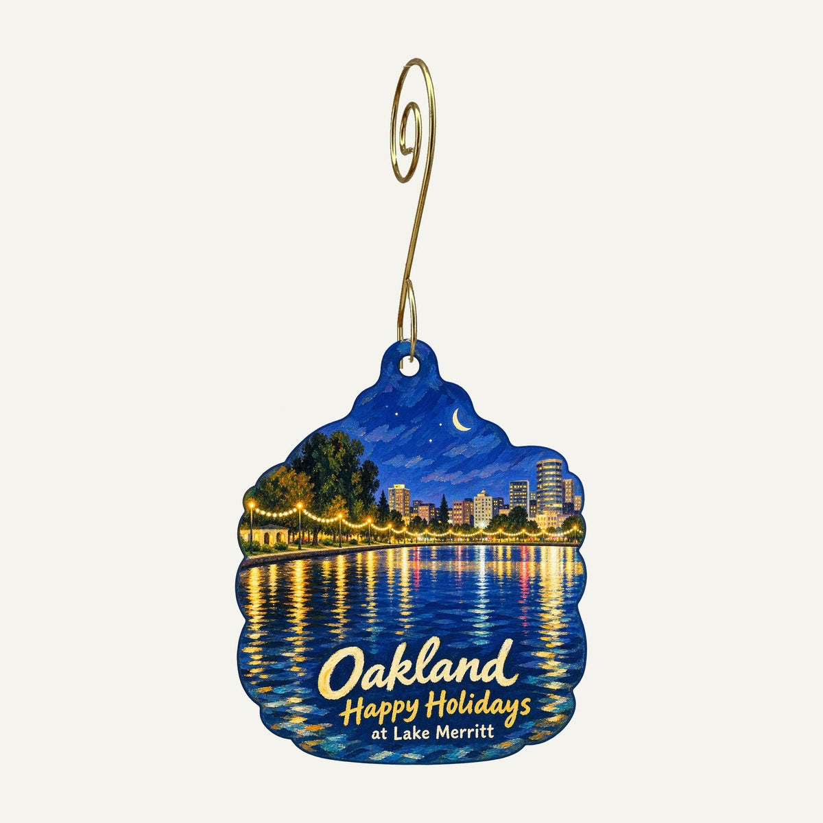 OMCA Store Christmas custom wood ornament OC327 hanging on hook