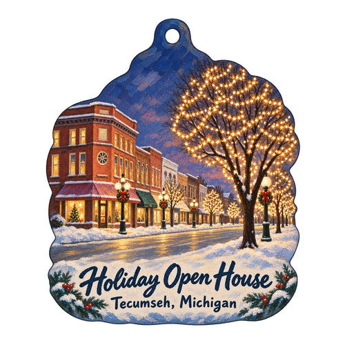 Antiques & Vintage on the Boulevard Christmas custom wood ornament OC336 on white