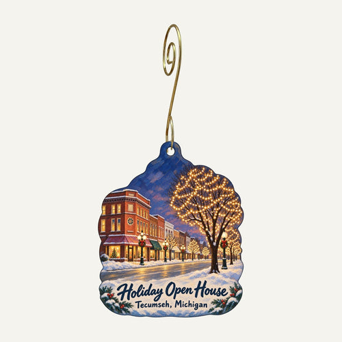 Antiques & Vintage on the Boulevard Christmas custom wood ornament OC336 hanging on hook
