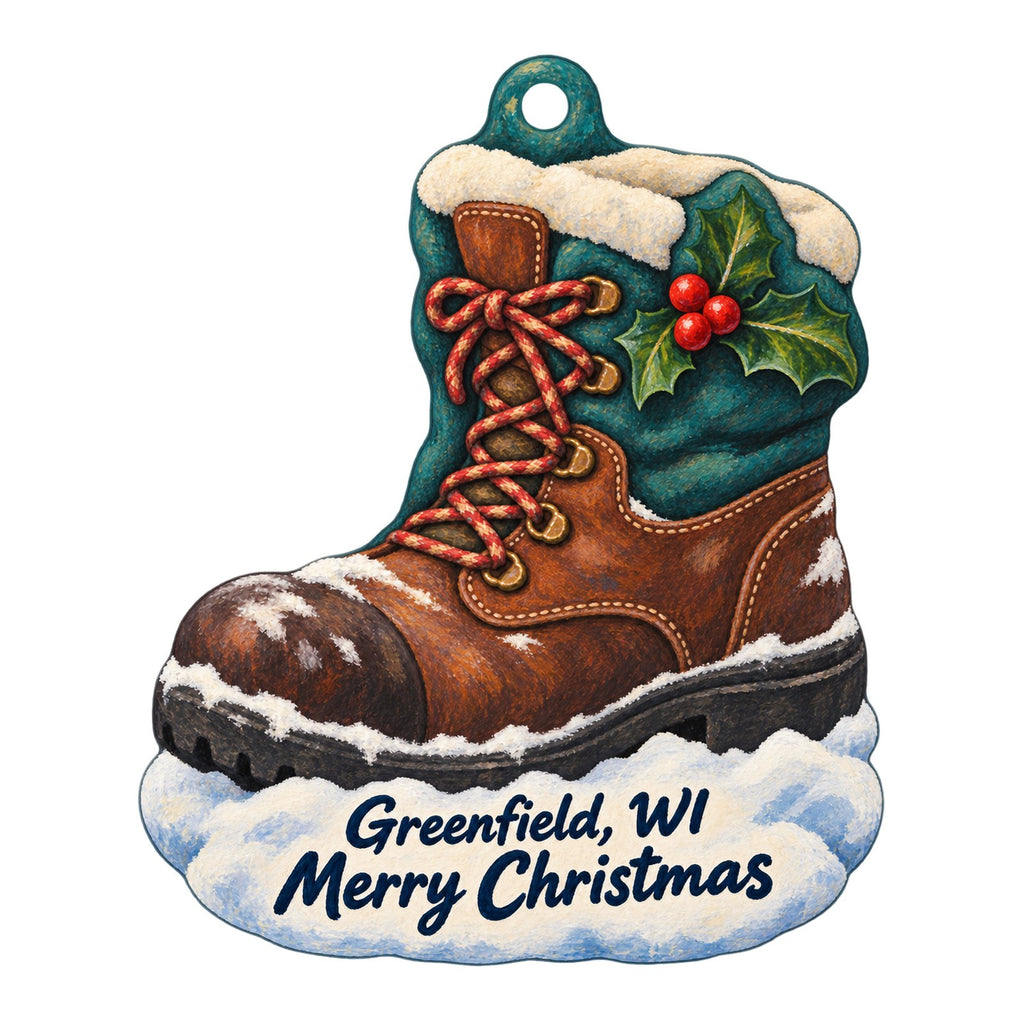 Stan's Fit for Your Feet Christmas custom wood ornament OC339 on white
