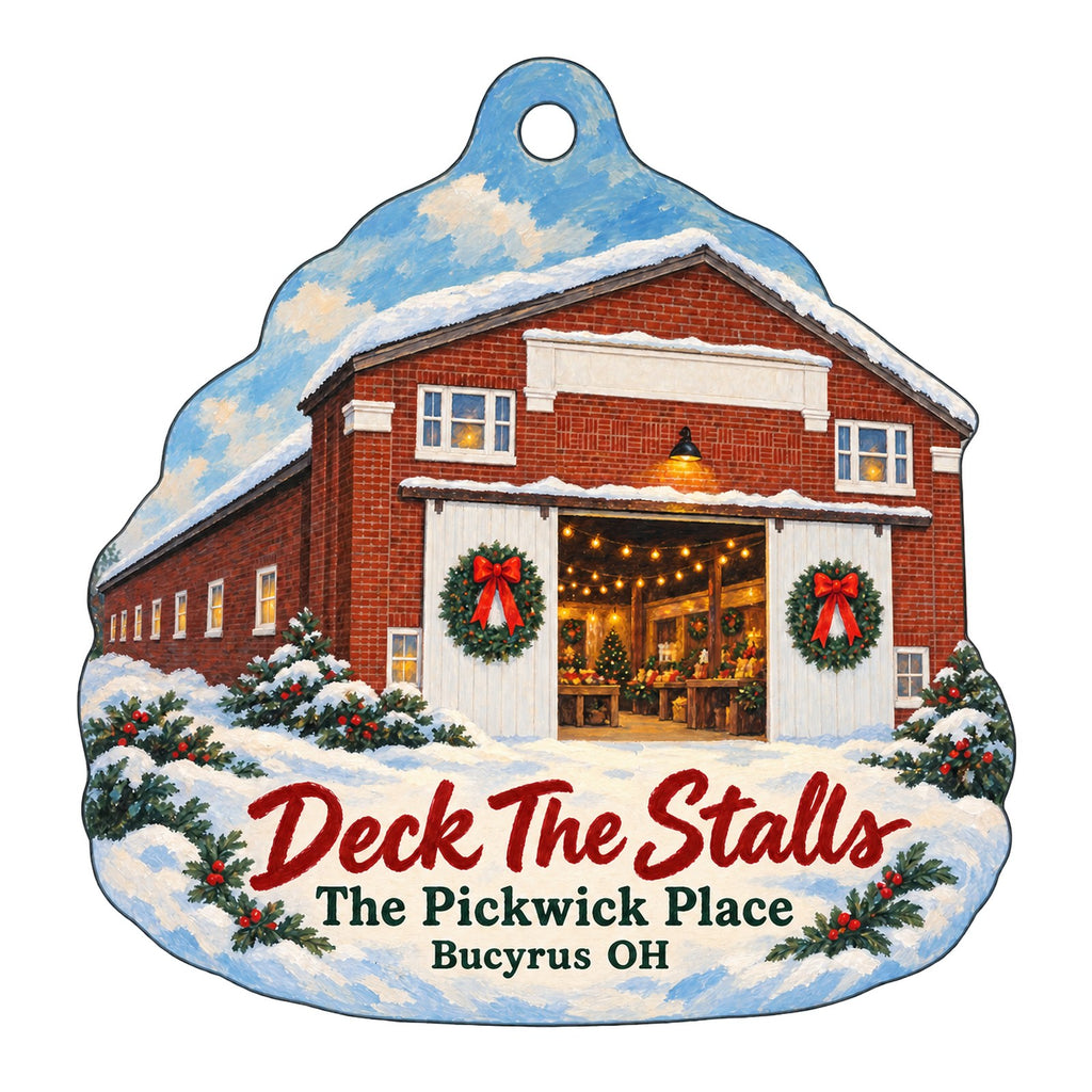 The Pickwick Place Christmas custom wood ornament OC345 on white
