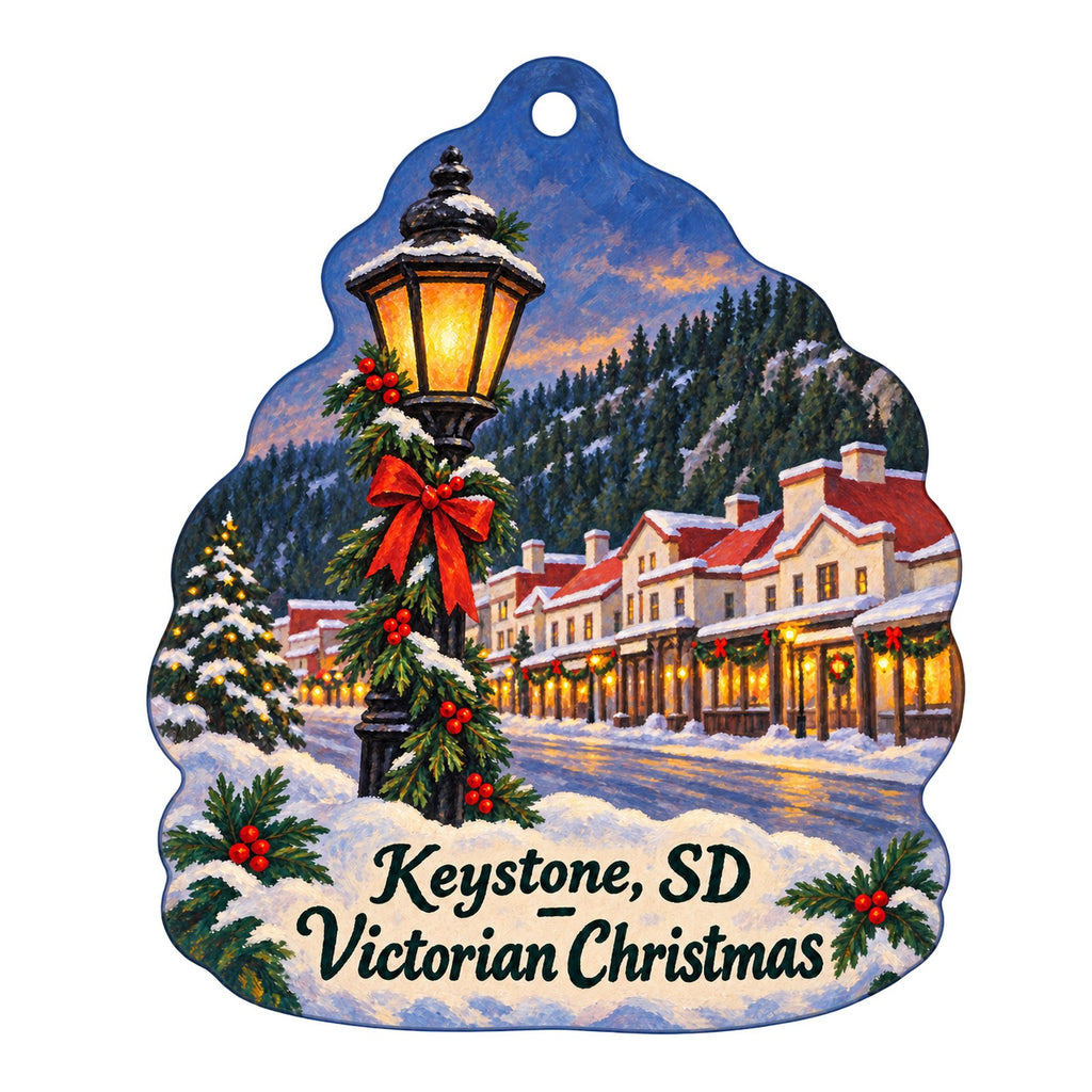 Mount Rushmore Gift Shop Christmas custom wood ornament OC348 on white