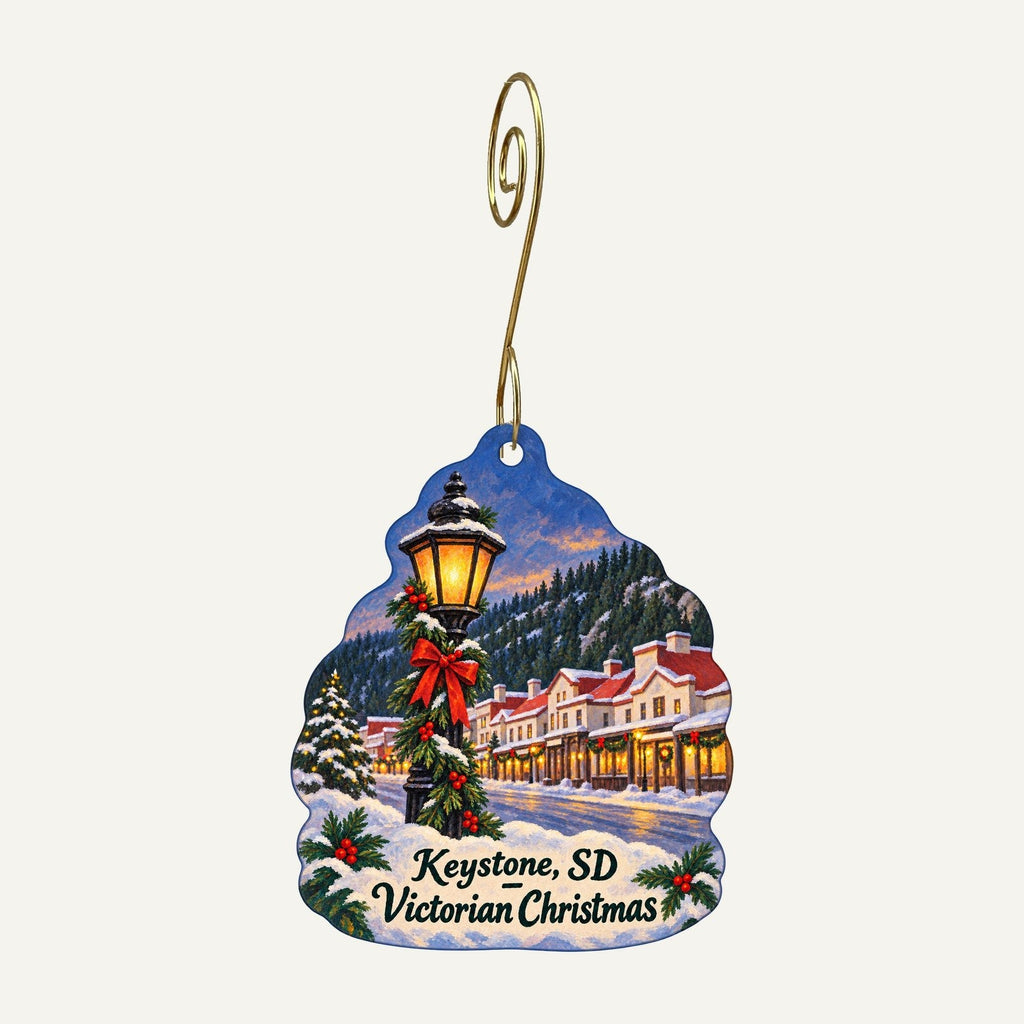 Mount Rushmore Gift Shop Christmas custom wood ornament OC348 hanging on hook