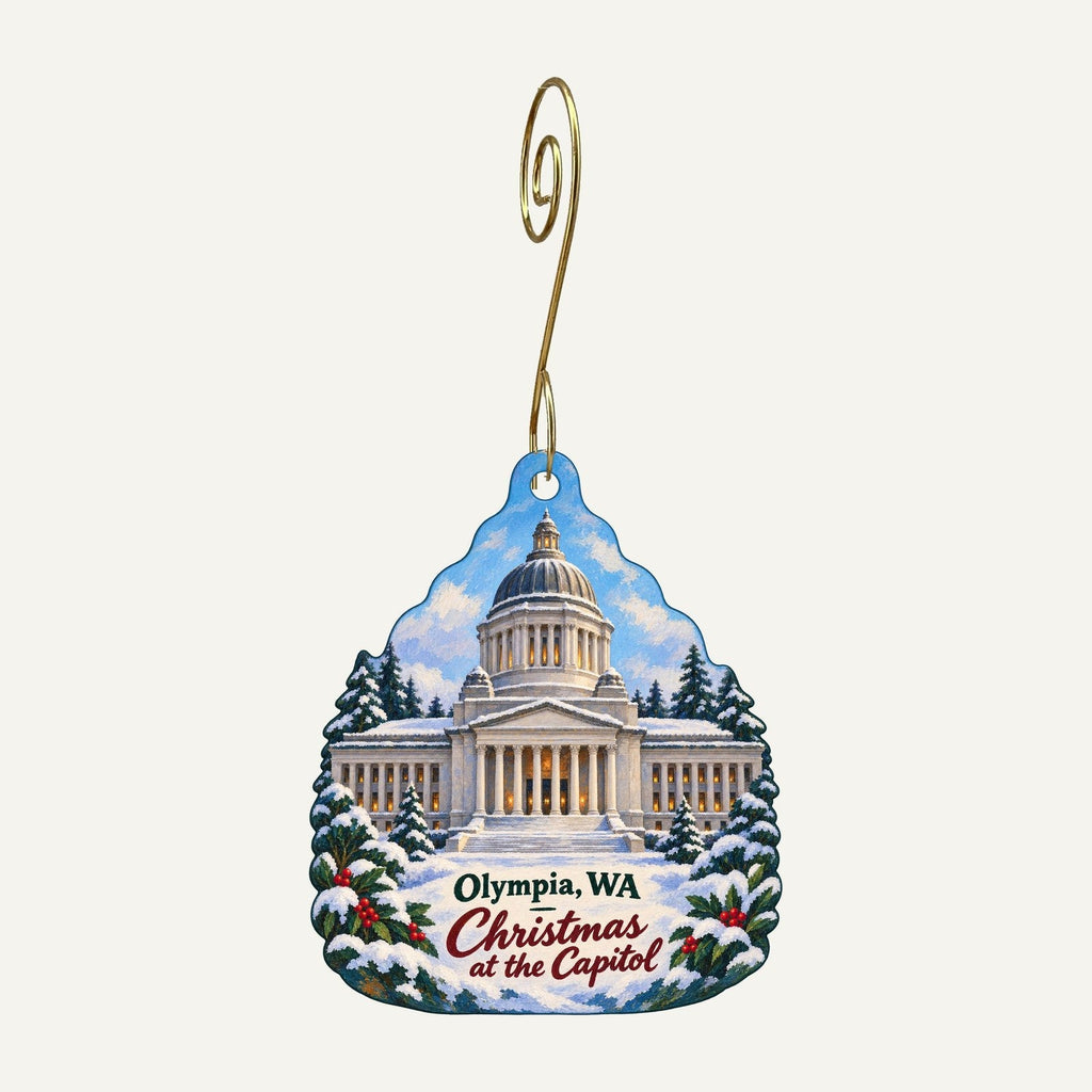 Lily's What To Where Boutique Christmas custom wood ornament OC357 hanging on hook