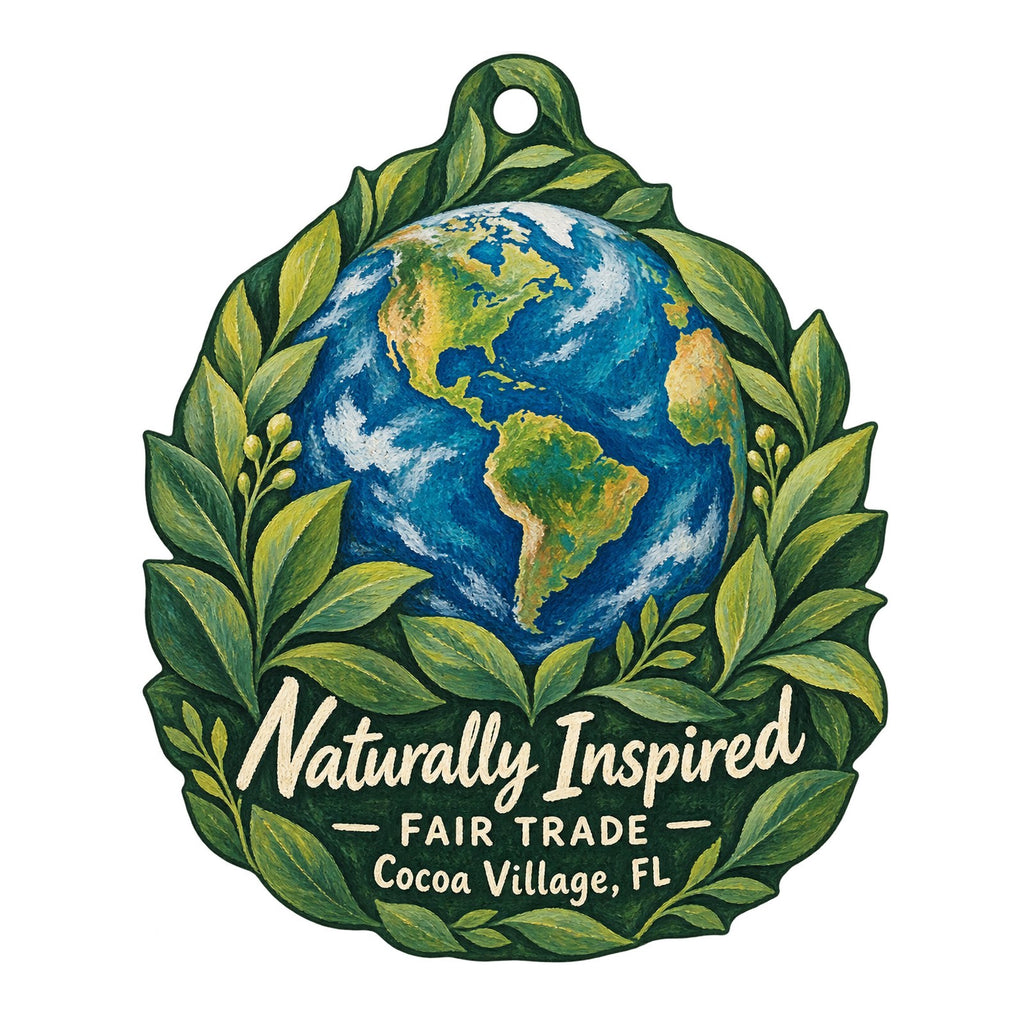 Naturally Inspired Orlando Logo custom wood ornament OC359 on white
