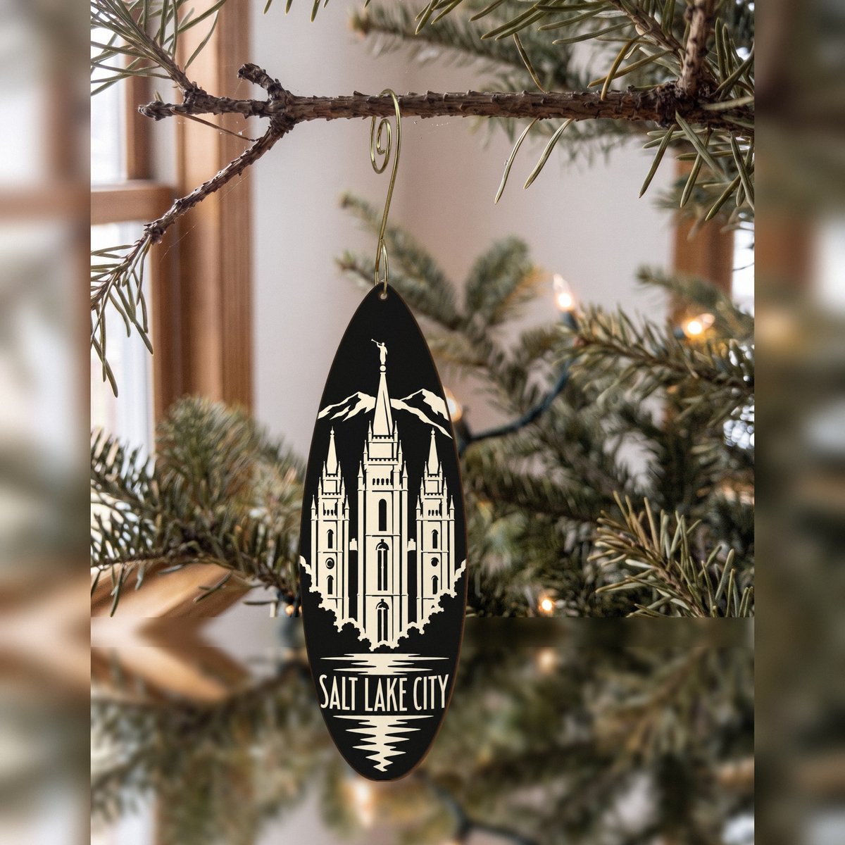 UT Salt Lake City Notan Custom Wood Ornament (OC35)