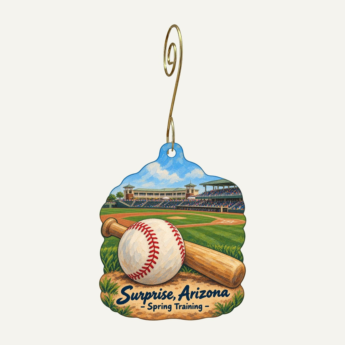 A2Z & Moore Town Icon custom wood ornament OC373 hanging on hook