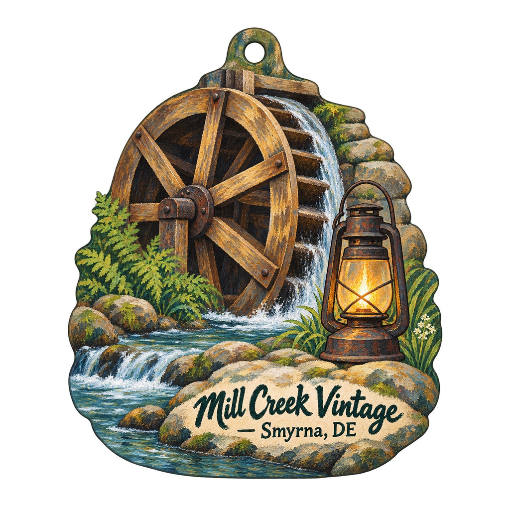 Mill Creek Vintage Logo custom wood ornament OC377 on white