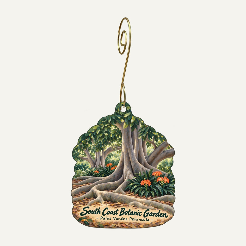 South Coast Botanic Garden Logo custom wood ornament OC380 hanging on hook