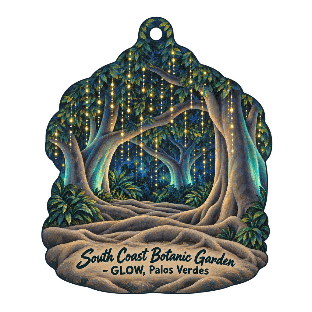 South Coast Botanic Garden Christmas custom wood ornament OC381 on white