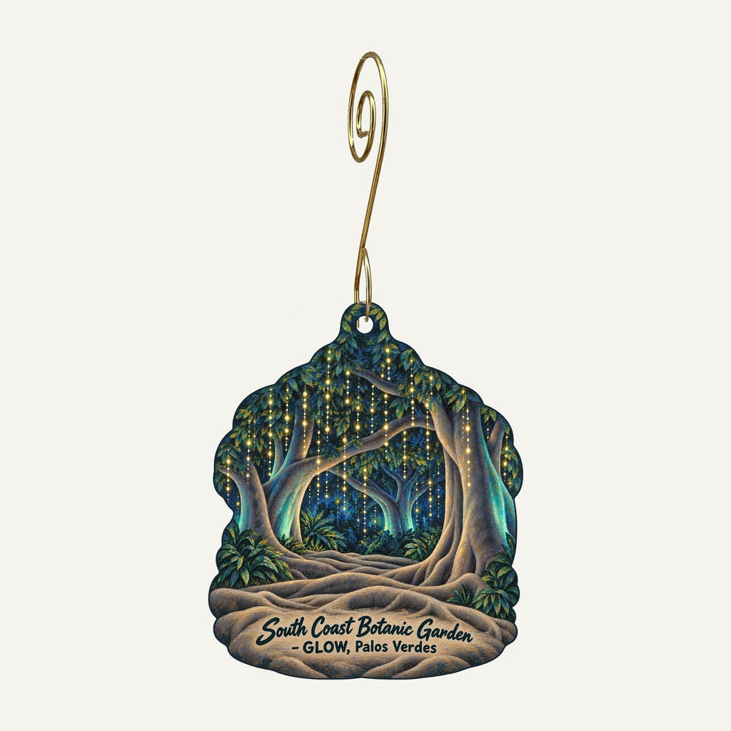 South Coast Botanic Garden Christmas custom wood ornament OC381 hanging on hook