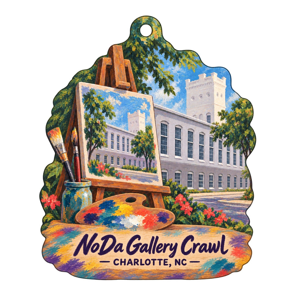 Pura Vida Worldly Art Town Icon custom wood ornament OC388 on white