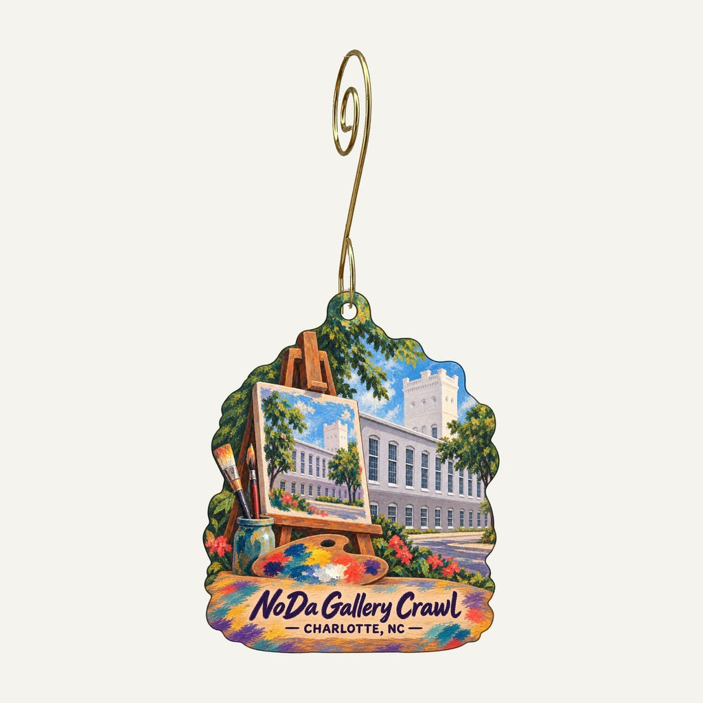 Pura Vida Worldly Art Town Icon custom wood ornament OC388 hanging on hook