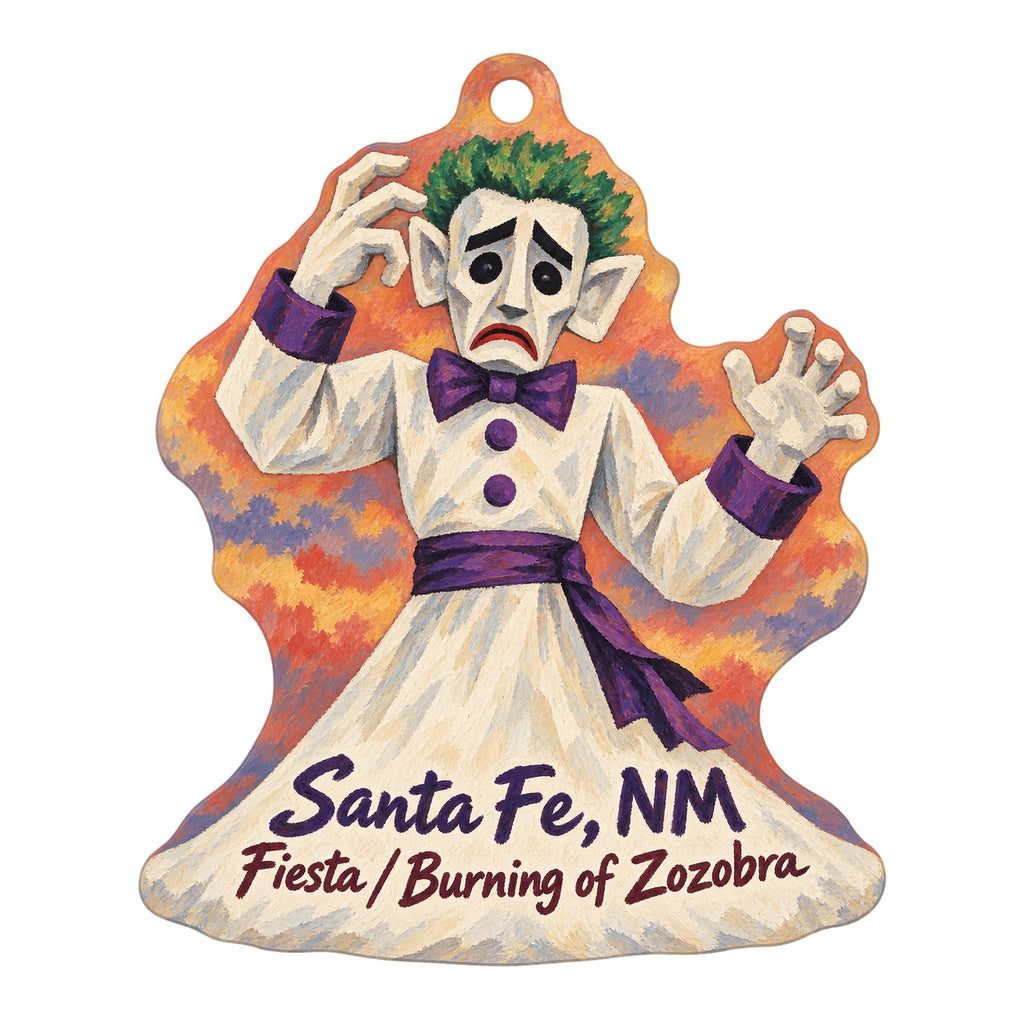 Santa Fe Hemp Town Icon custom wood ornament OC394 on white