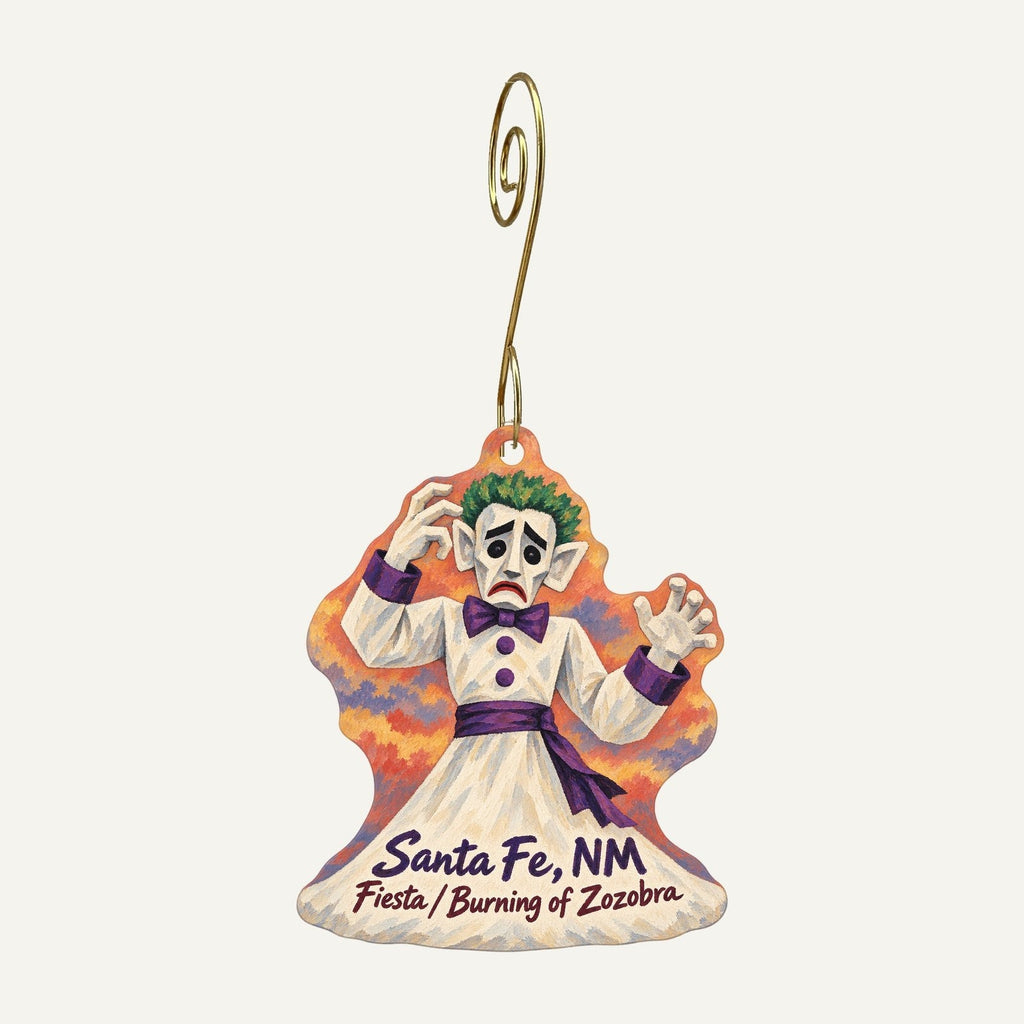 Santa Fe Hemp Town Icon custom wood ornament OC394 hanging on hook