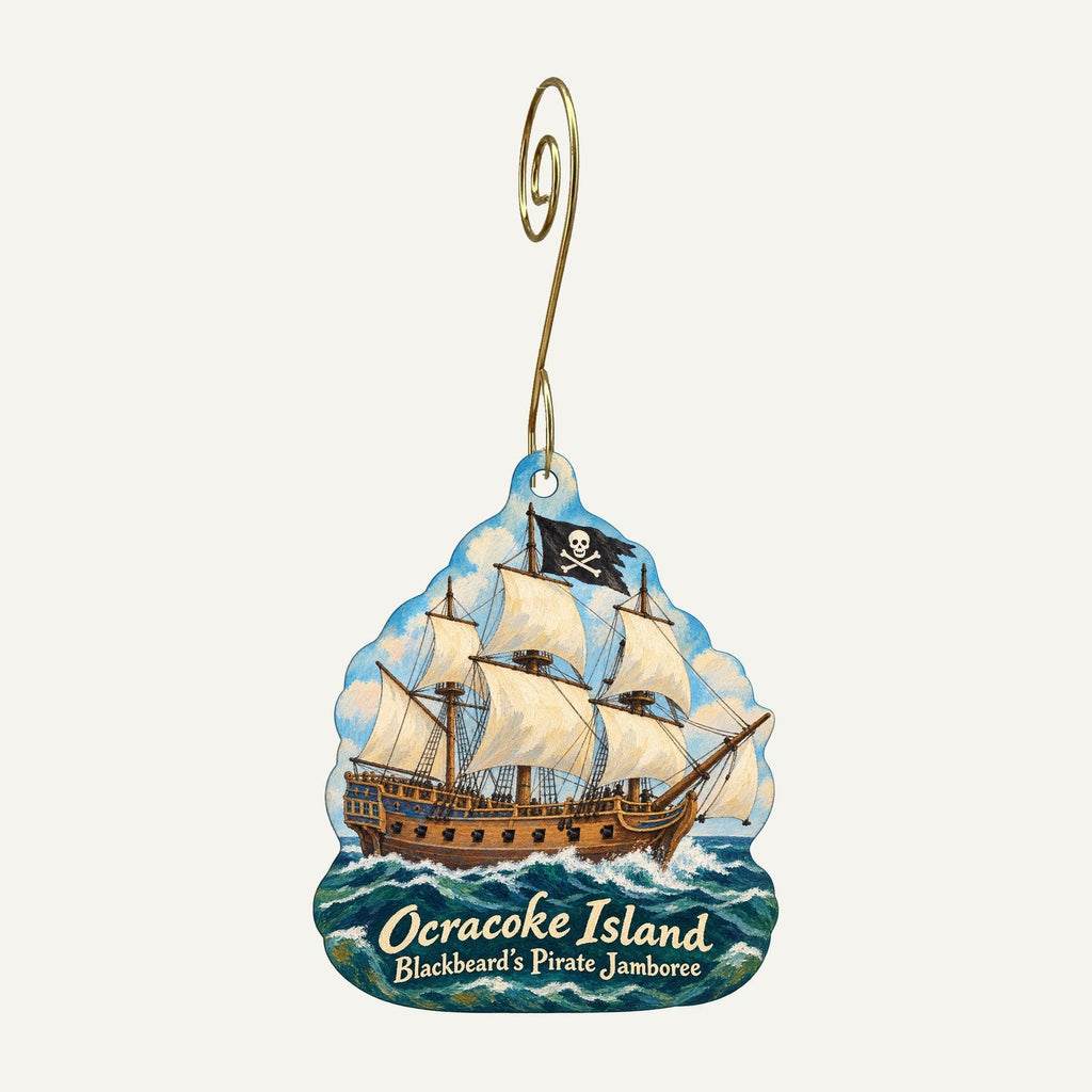 Over the Moon Town Icon custom wood ornament OC400 hanging on hook