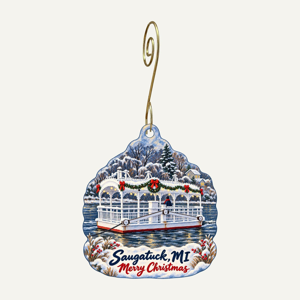 Landsharks Christmas custom wood ornament OC402 hanging on hook