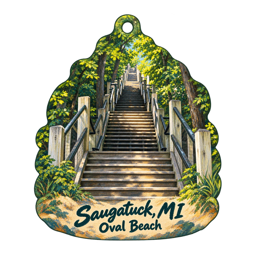 Landsharks Town Icon custom wood ornament OC403 on white