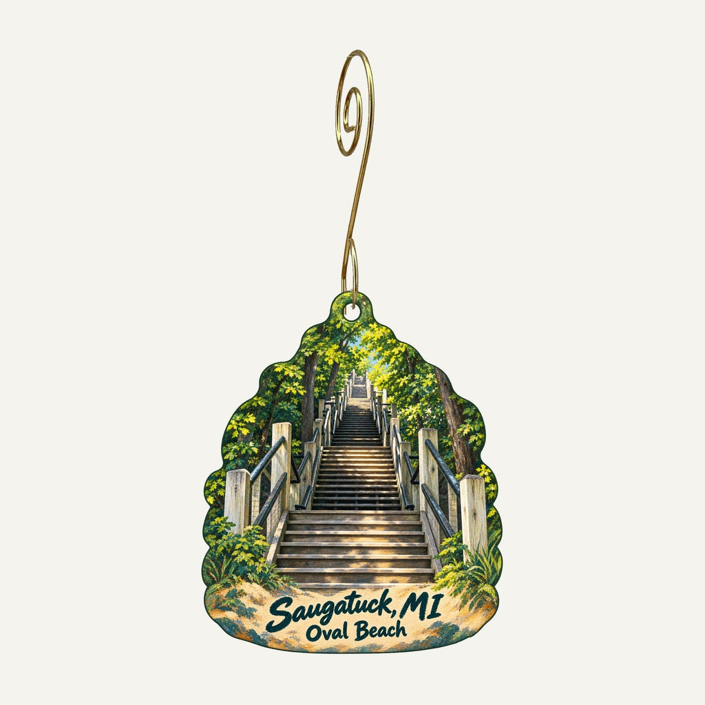 Landsharks Town Icon custom wood ornament OC403 hanging on hook