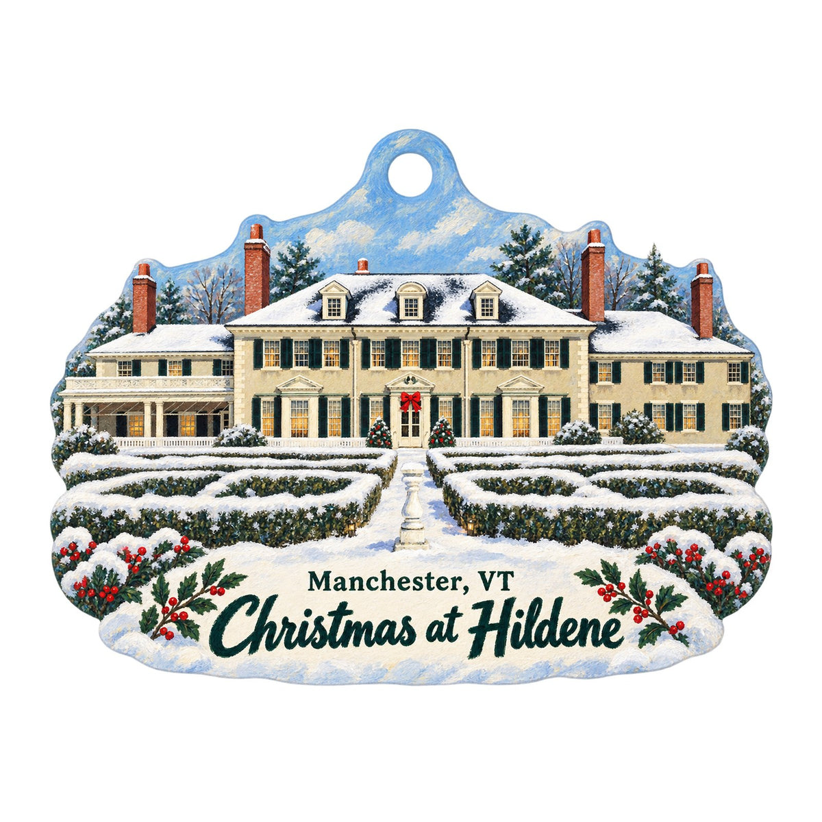 Manchester Woodcraft Christmas custom wood ornament OC408 on white