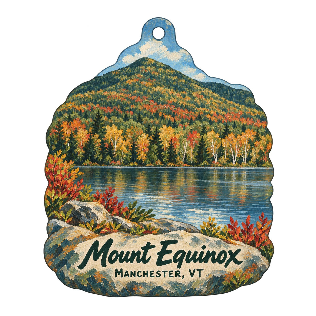 Manchester Woodcraft Town Icon custom wood ornament OC409 on white