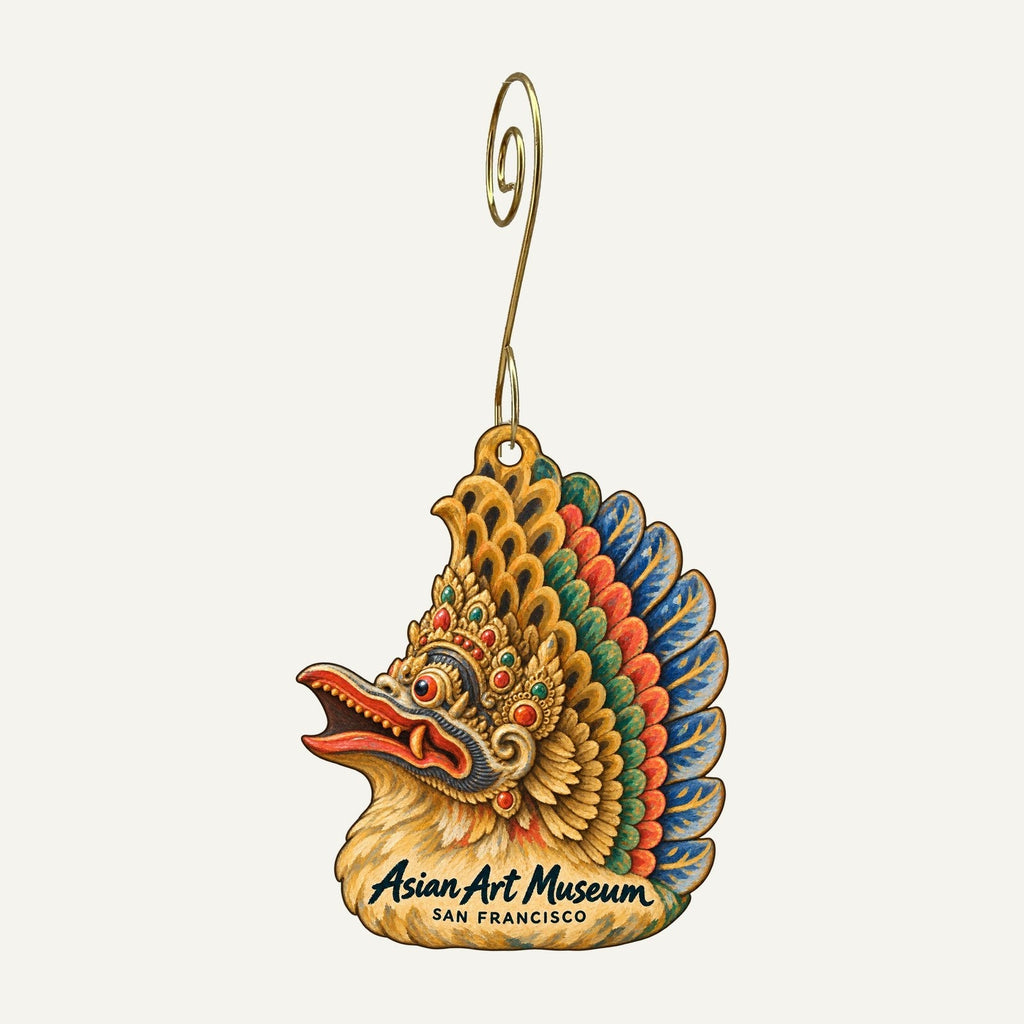 Asian Art Museum - Cha May Ching Museum Boutique Town Icon custom wood ornament OC415 hanging on hook