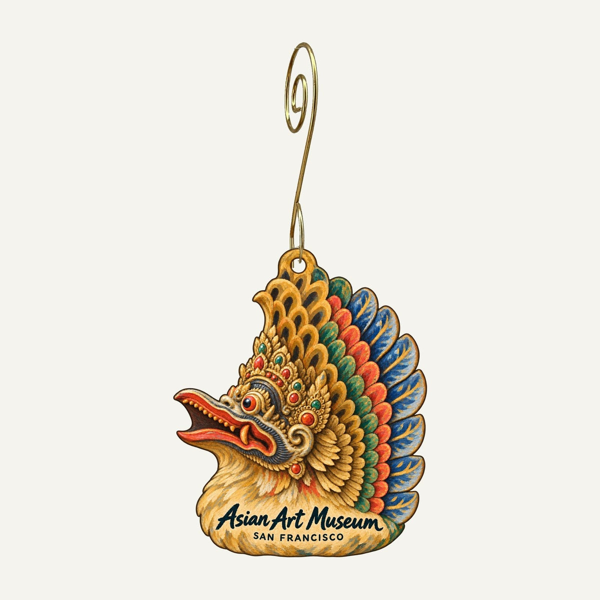 Asian Art Museum - Cha May Ching Museum Boutique Town Icon custom wood ornament OC415 hanging on hook
