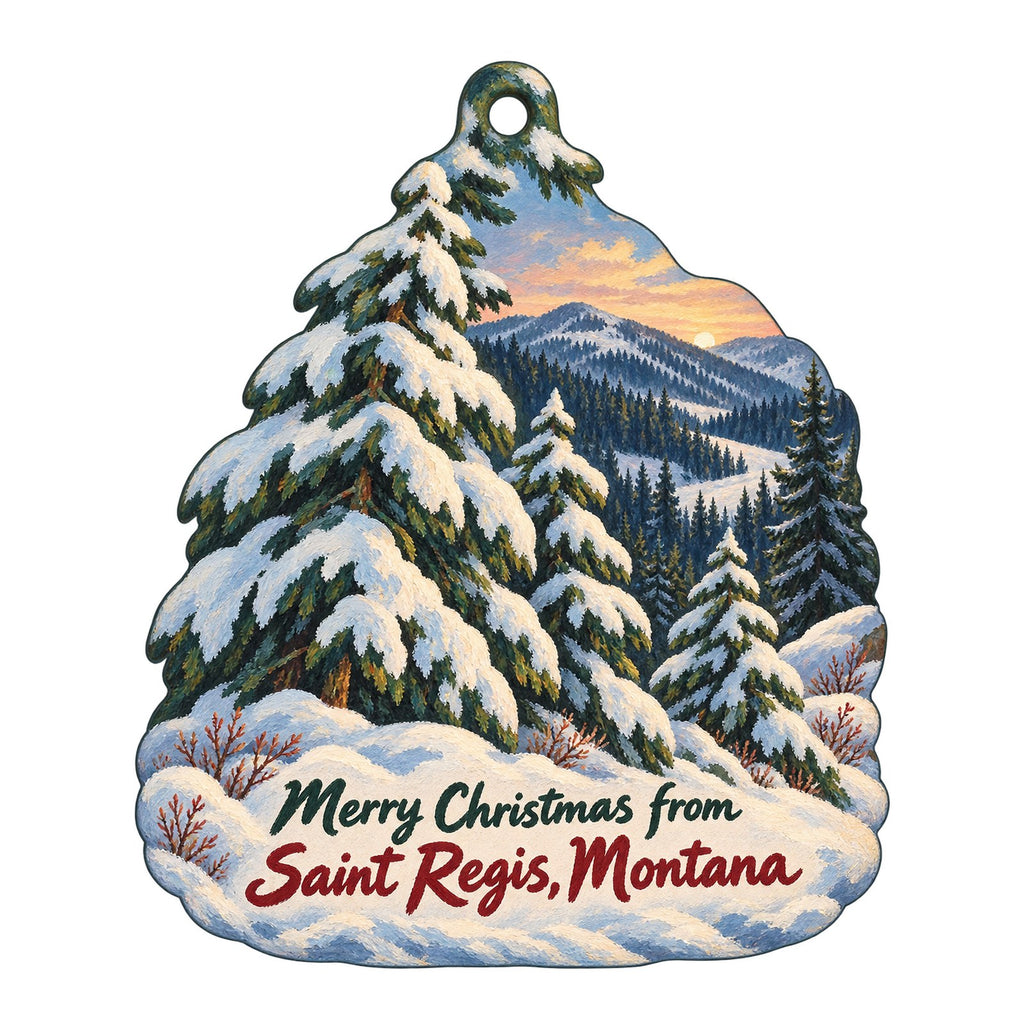 St. Regis Gift Shop Christmas custom wood ornament OC417 on white