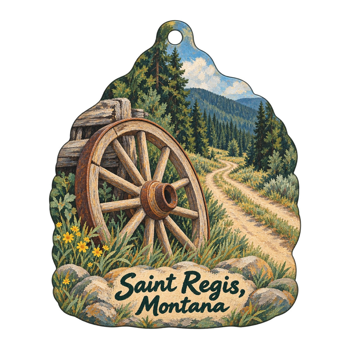 St. Regis Gift Shop Town Icon custom wood ornament OC418 on white