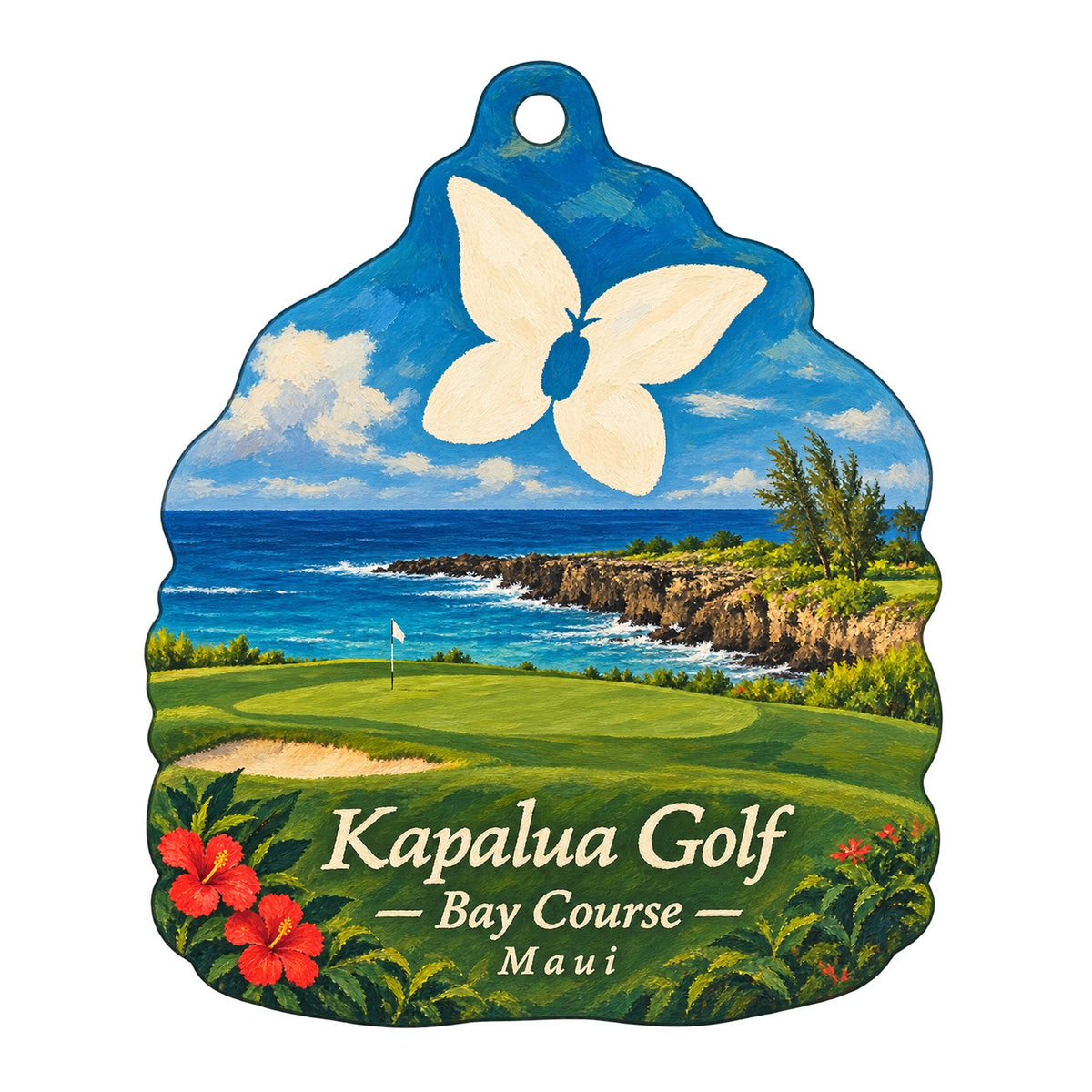 Kapalua Golf — Bay Course Pro Shop Logo custom wood ornament OC419 on white