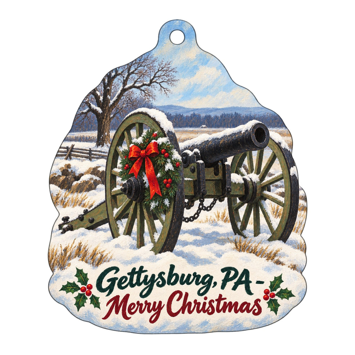 Lark Christmas custom wood ornament OC423 on white