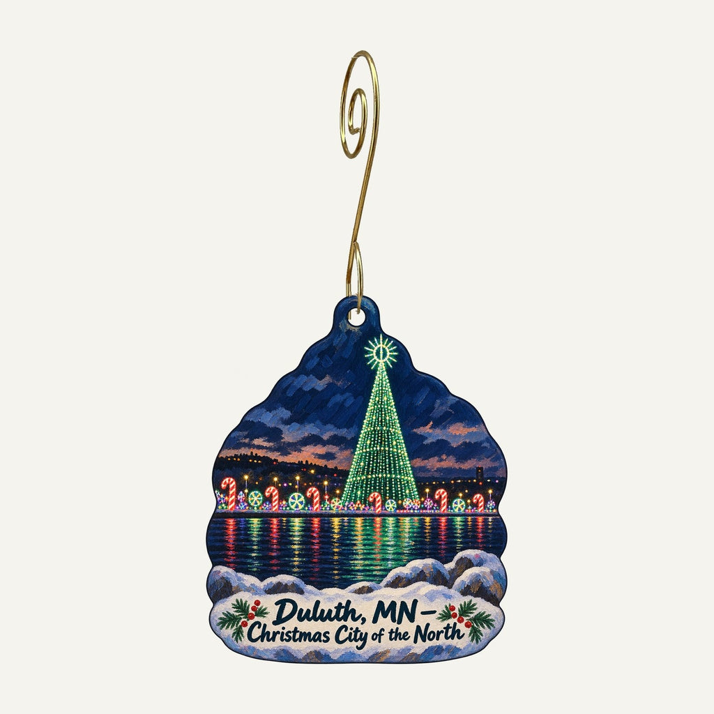 Two&CO Christmas custom wood ornament OC426 hanging on hook