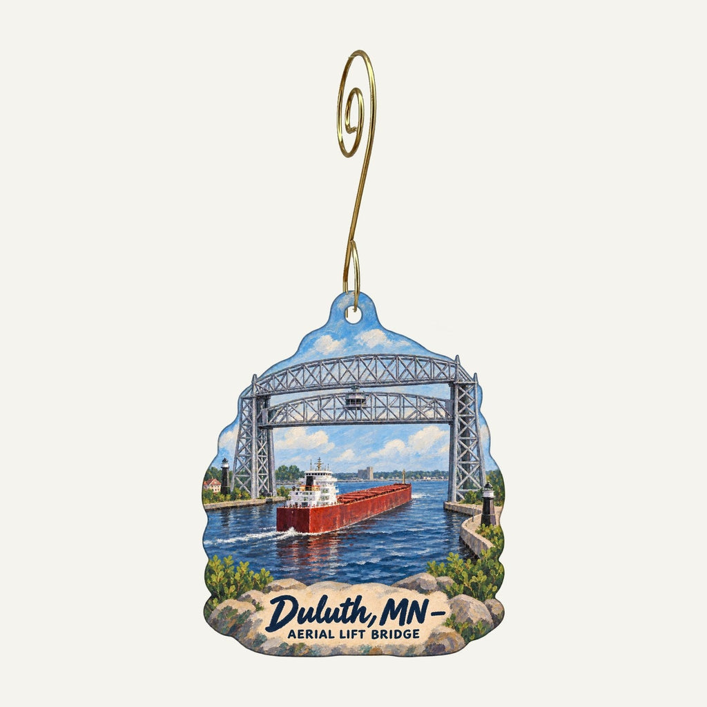 Two&CO Town Icon custom wood ornament OC427 hanging on hook