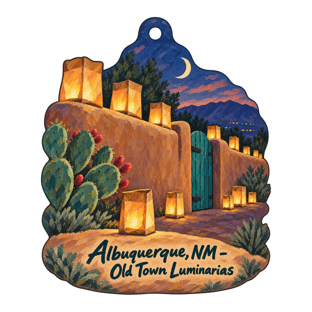 Sandia Tram Gift Shop Christmas custom wood ornament OC429 on white